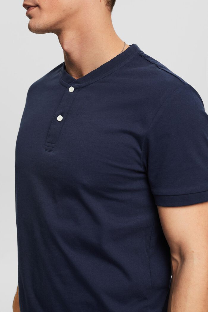 Dżersejowy T-shirt henley, NAVY, detail image number 3