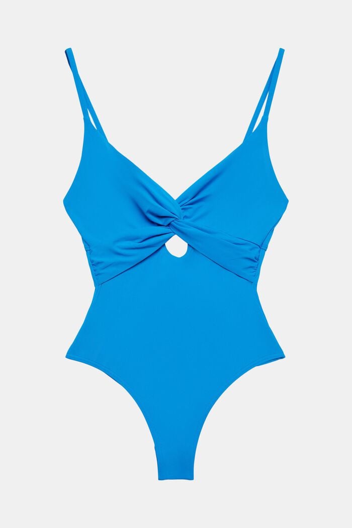 Z recyklingu: strój kąpielowy z wiązaniem, BLUE, detail image number 4