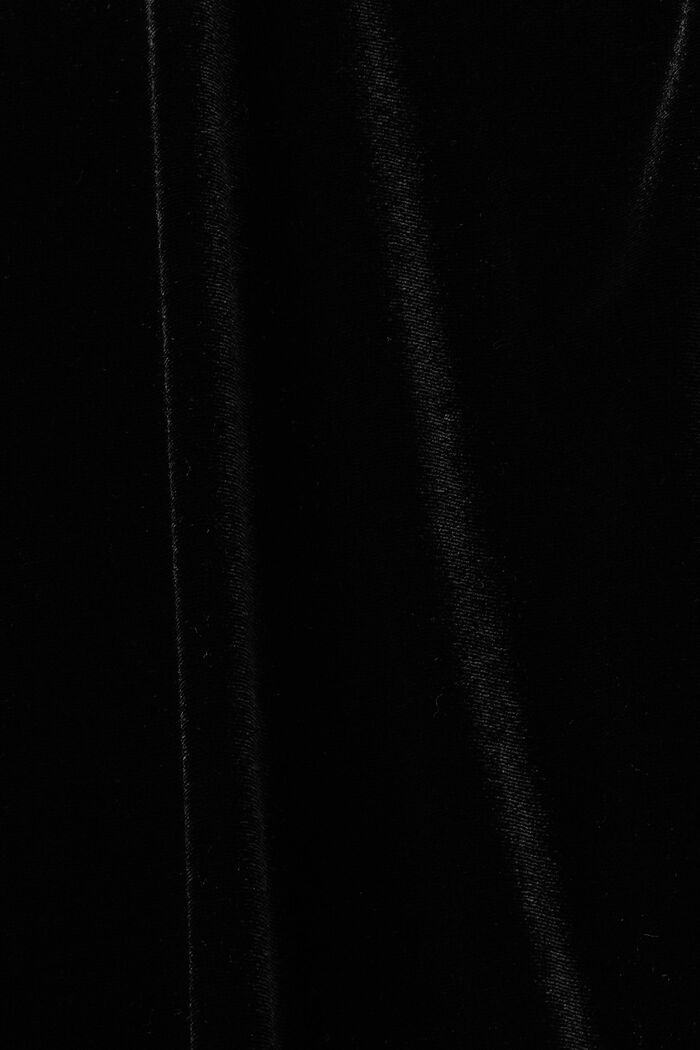 Aksamitna sukienka midi z krótkimi rękawami, BLACK, detail image number 5