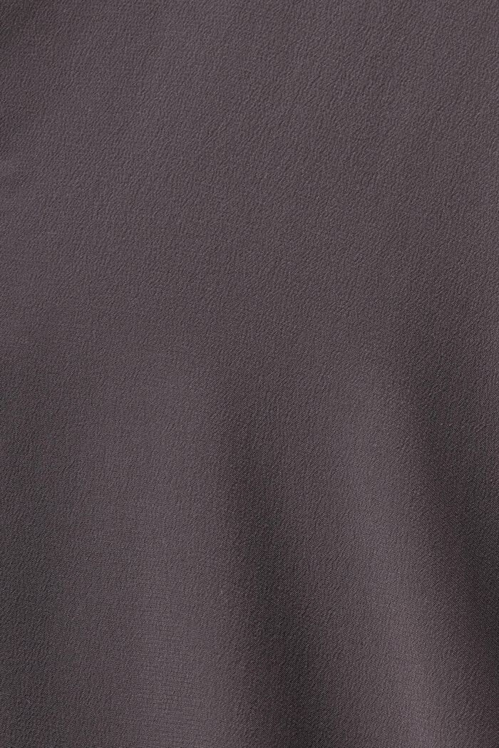 Sukienka koszulowa midi z jedwabiu, DARK GREY, detail image number 5