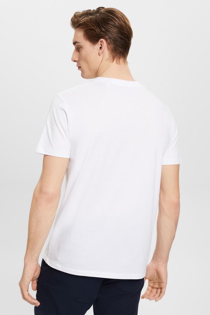 T-shirt z okrągłym dekoltem z dżerseju, WHITE, detail image number 3