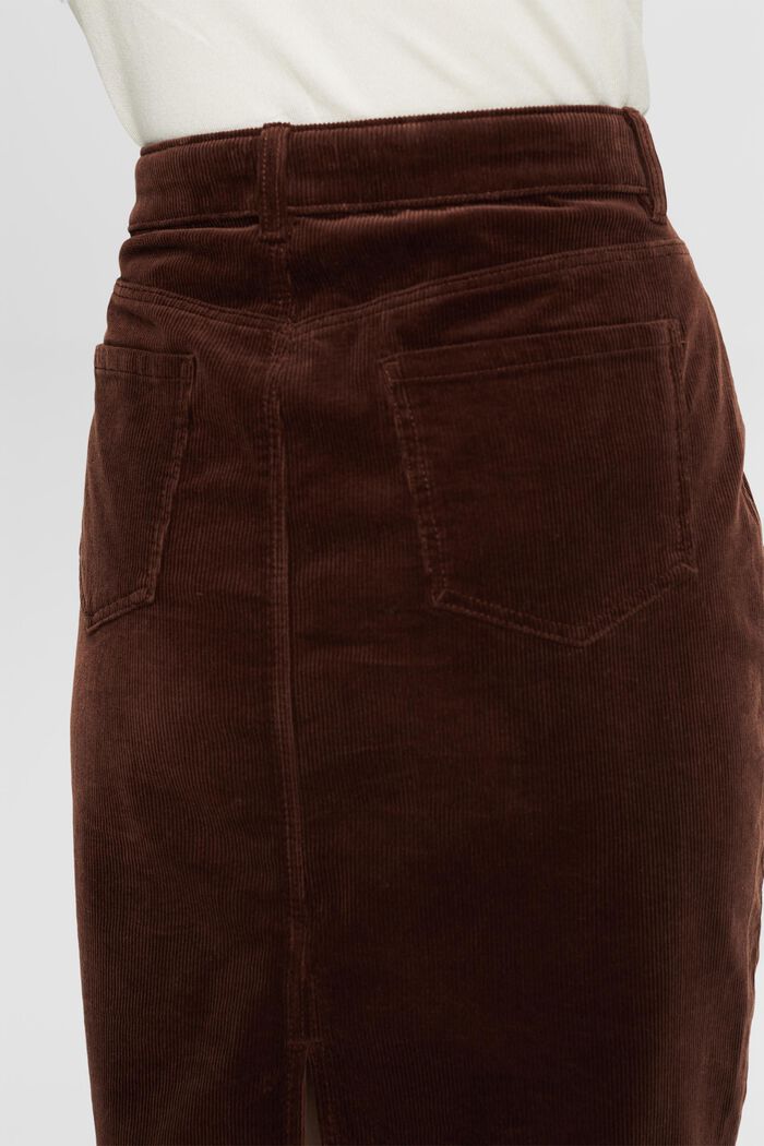 Sztruksowa spódnica ołówkowa, BROWN, detail image number 4