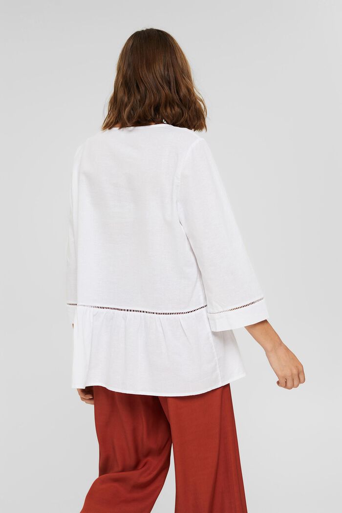 Z konopiami: bluzka z baskinką, WHITE, detail image number 3