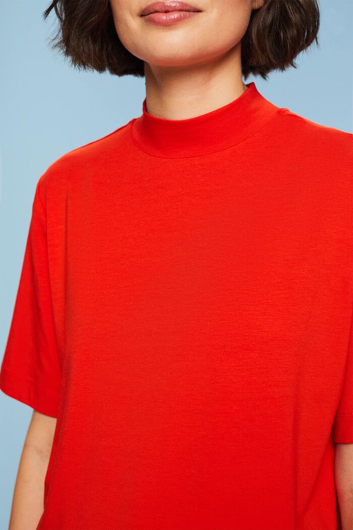 T-shirt z półgolfem z jerseyu, RED, detail image number 2