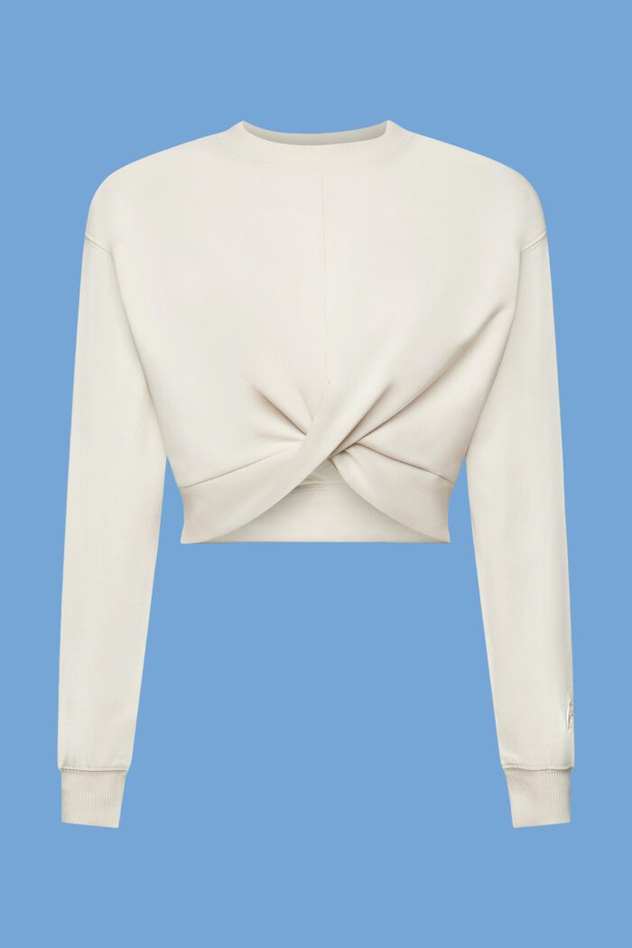 Skrócona bluza z wiązaniem, LIGHT TAUPE, detail image number 7