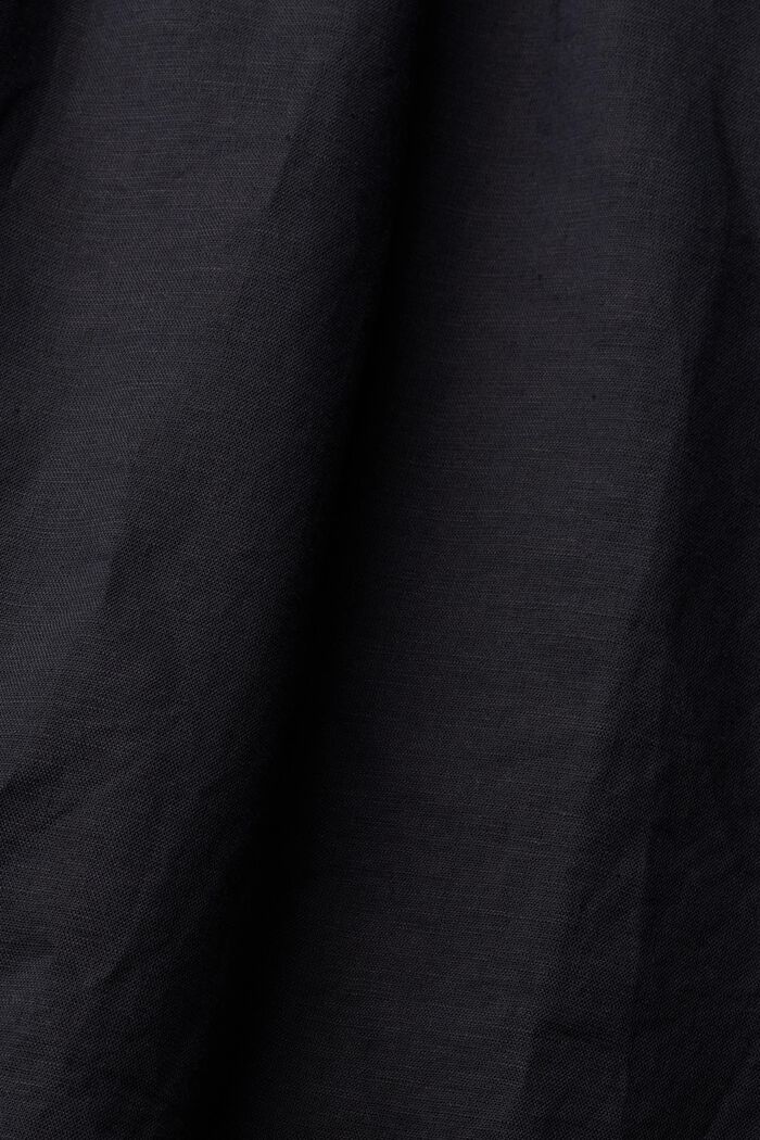 Sukienka z wycięciem na plecach z mieszanki lnianej, BLACK, detail image number 4