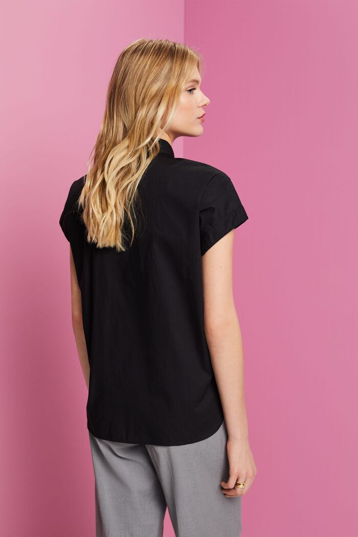 Koszulowa bluzka ze 100% bawełny, BLACK, detail image number 3