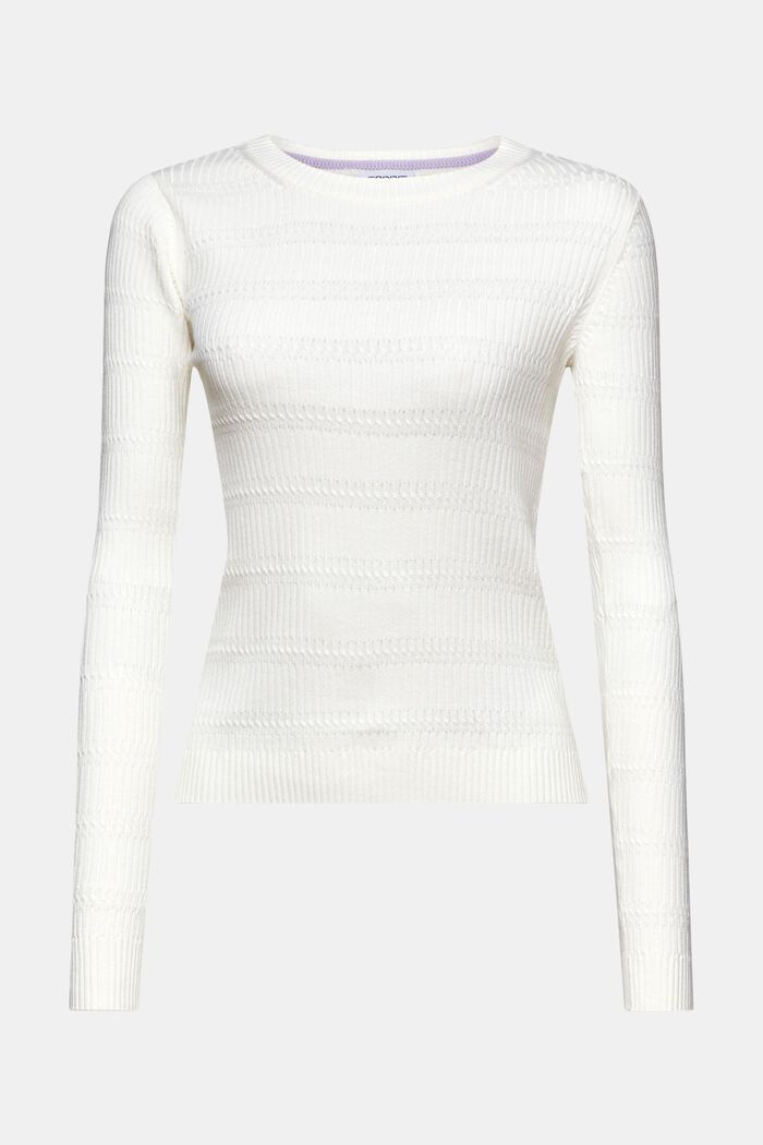 Sweter z okrągłym dekoltem, OFF WHITE, detail image number 6