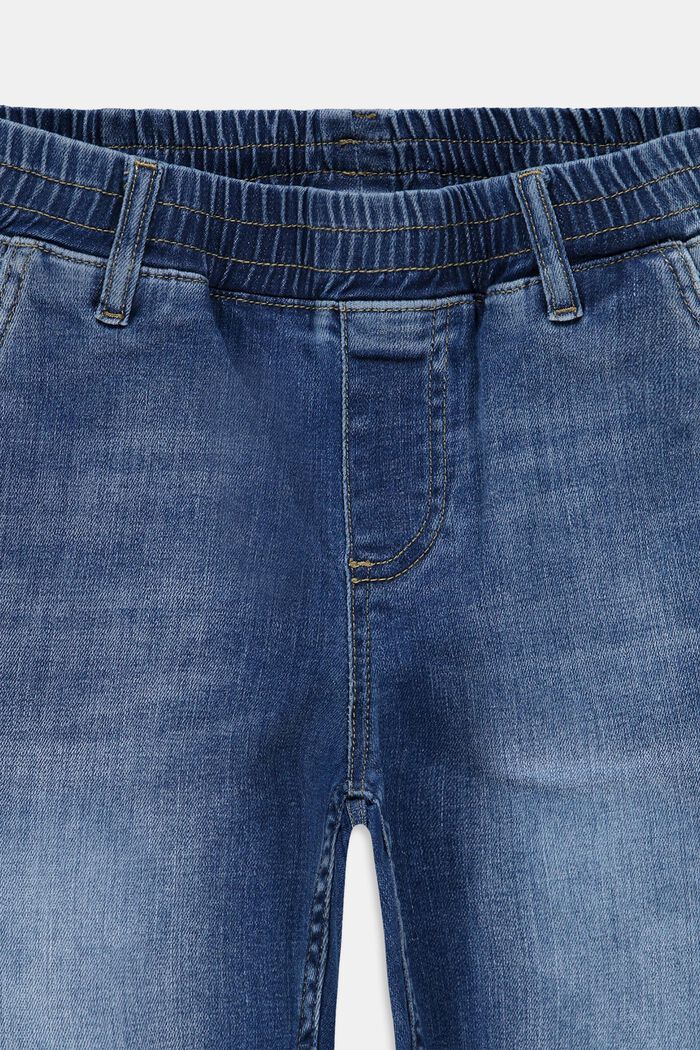 Dżinsowe szorty z elastycznym pasem z bawełny, BLUE MEDIUM WASHED, detail image number 2