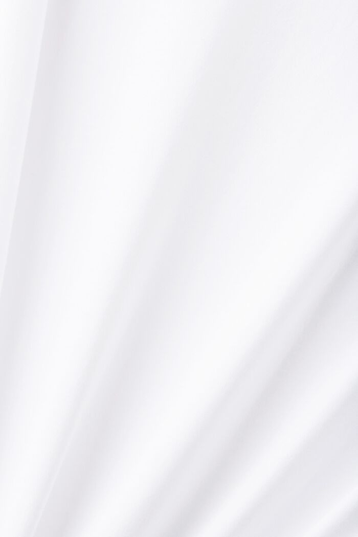 T-shirt z dekoltem w serek i kwiatowym haftem, WHITE, detail image number 4