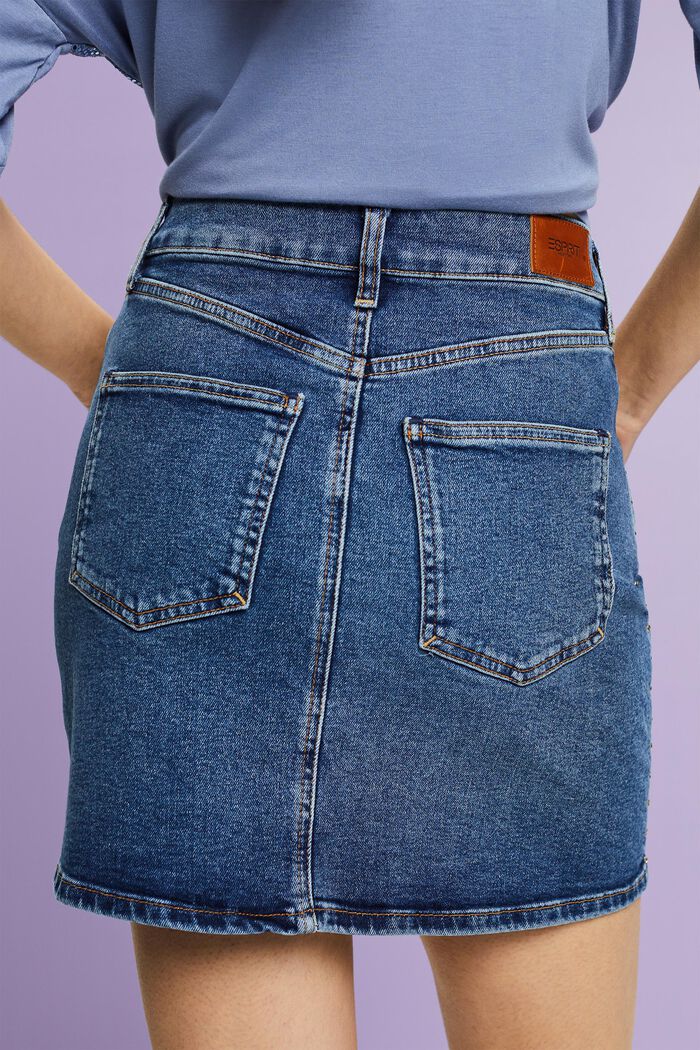Dżinsowa spódnica mini ze strasem, BLUE MEDIUM WASHED, detail image number 2