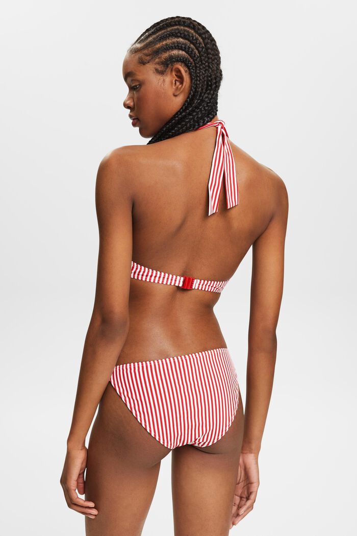 Top bikini z wiązaniem na szyi i fiszbinami, DARK RED, detail image number 3