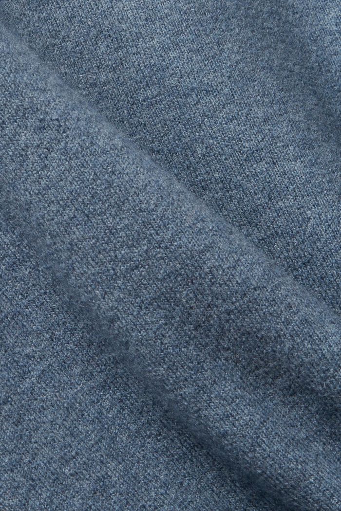 Sweter z dzianiny z mieszanki z wełną z półgolfem, GREY BLUE, detail image number 5