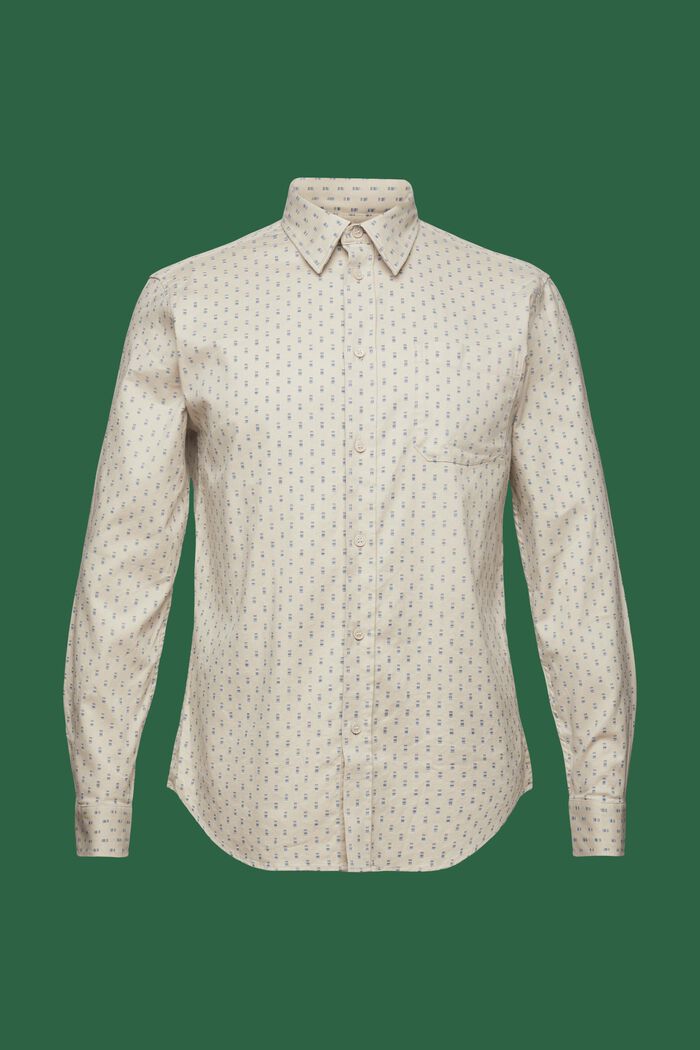Wzorzysta koszula z diagonalu, fason slim, PASTEL GREY, detail image number 6
