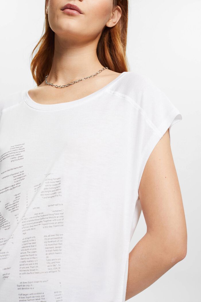 Koszulka z nadrukiem na przodzie, LENZING™ ECOVERO™, WHITE, detail image number 2