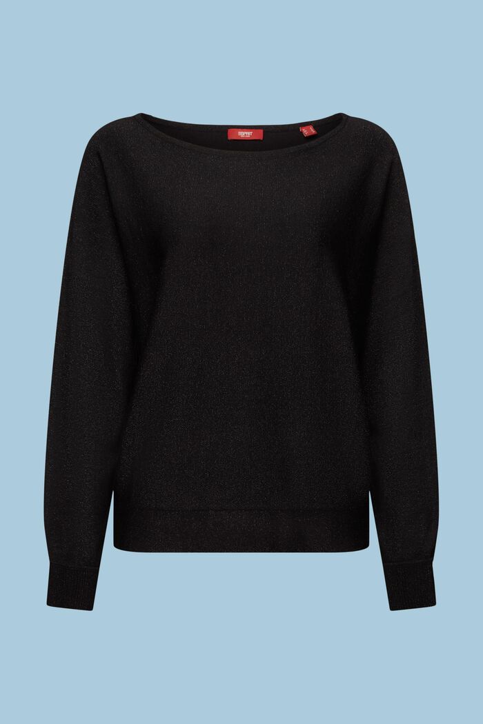 Sweter z rękawami à la nietoperz i połyskiem, LENZING™ ECOVERO™, BLACK, detail image number 6