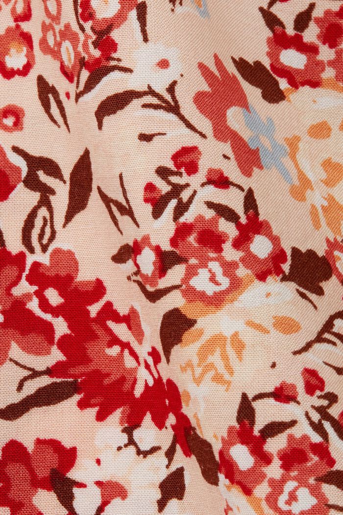 Bluzka w kwiaty z dekoltem z rozcięciem, LIGHT PINK, detail image number 5