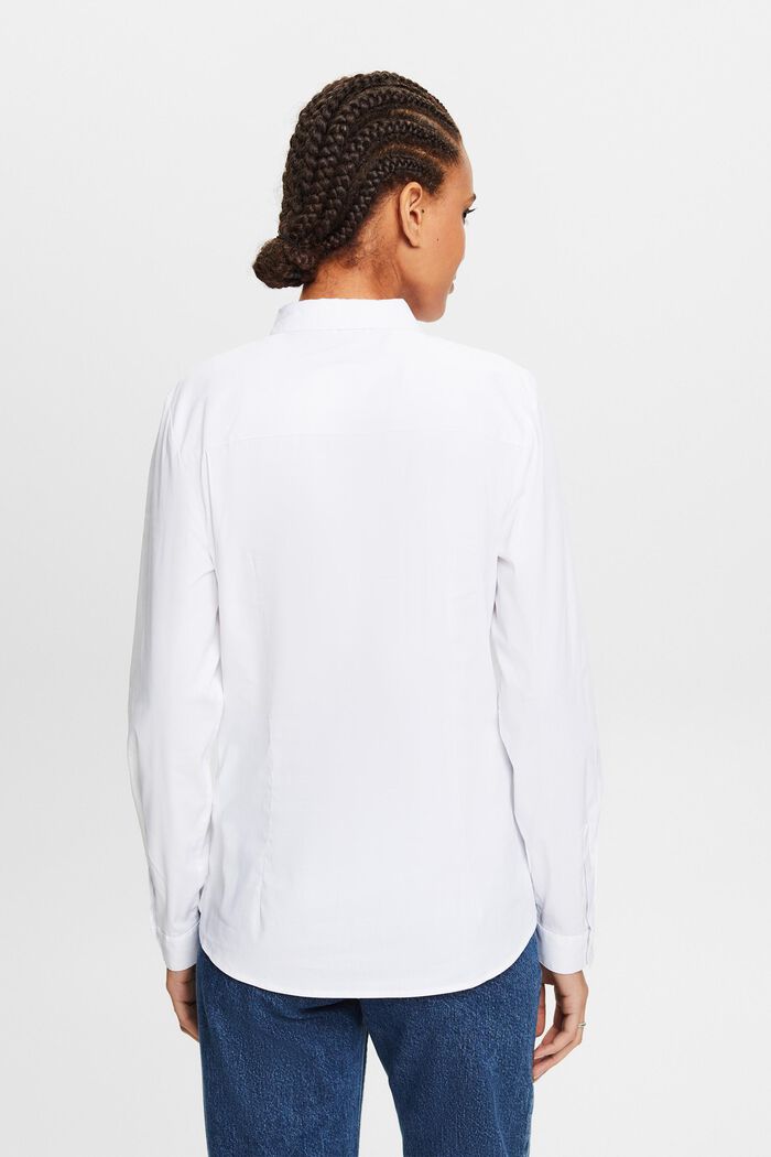 Bluzka koszulowa z popeliny, WHITE, detail image number 2