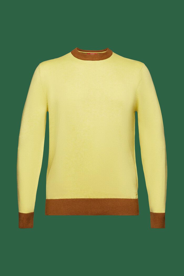 Sweter z okrągłym dekoltem, BRIGHT YELLOW, detail image number 5