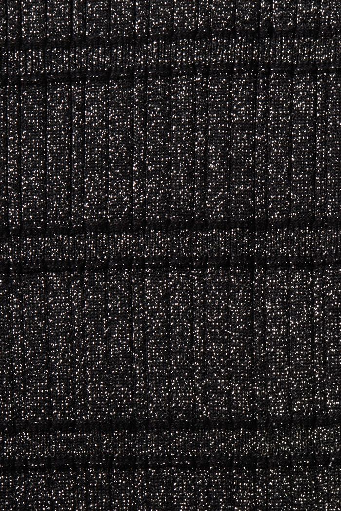 Dzianinowa sukienka mini z lamy, BLACK, detail image number 6