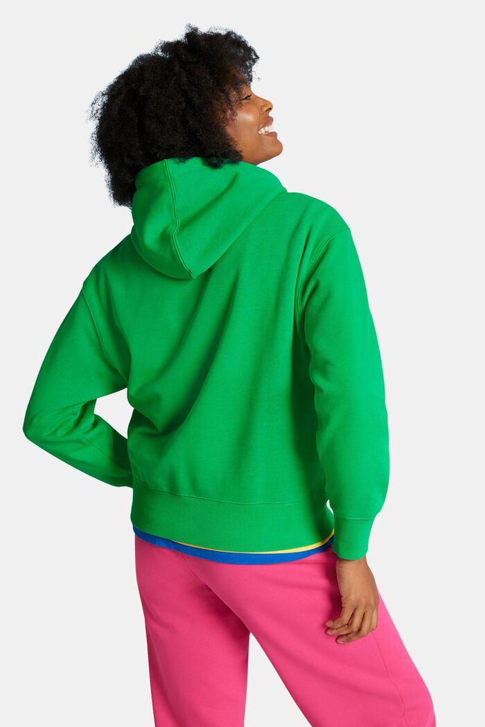 Bluza z kapturem z polaru z logo, unisex, GREEN, detail image number 3