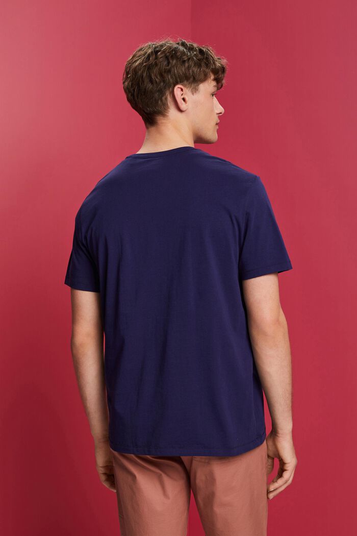 T-shirt z okrągłym dekoltem i nadrukiem, 100% bawełny, DARK BLUE, detail image number 3