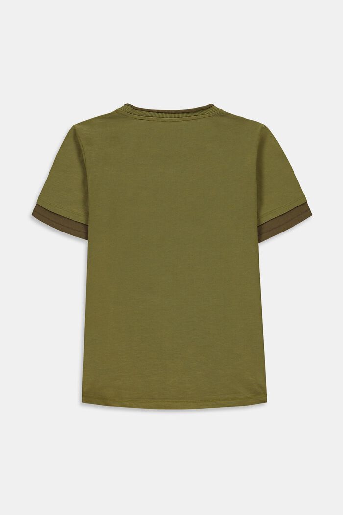 T-shirt w warstwowym stylu z nadrukiem, LEAF GREEN, detail image number 1