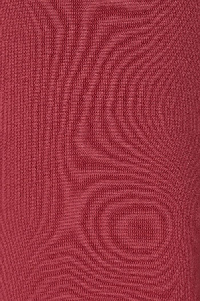 Dzianinowa sukienka midi z odpinanym paskiem, DARK RED, detail image number 3