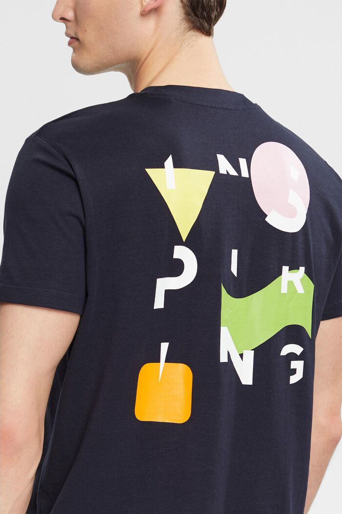 T-shirt z dżerseju z nadrukiem, NAVY, detail image number 4