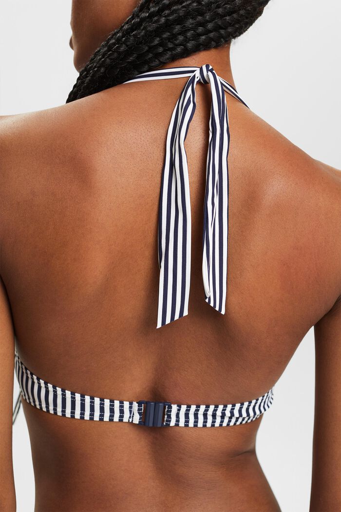 Top bikini z wiązaniem na szyi i fiszbinami, NAVY, detail image number 1
