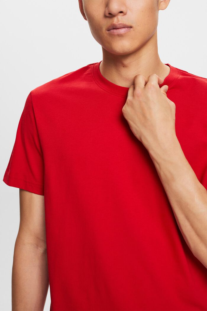 T-shirt z dżerseju z bawełny pima, DARK RED, detail image number 2