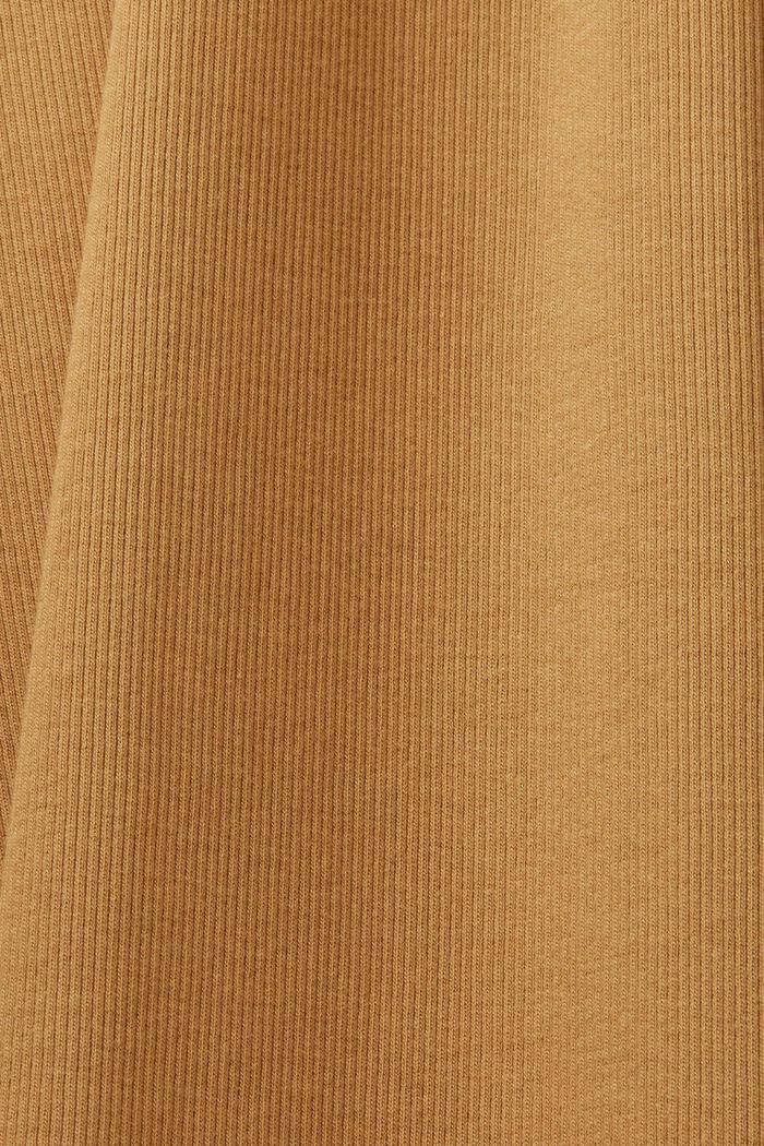 Sukienka midi z prążkowanego dżerseju, elastyczna bawełna, TOFFEE, detail image number 5