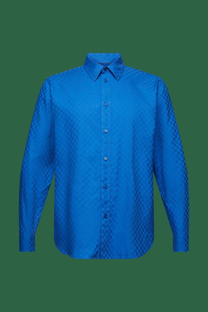 Żakardowa koszula z bawełny, BRIGHT BLUE, detail image number 8