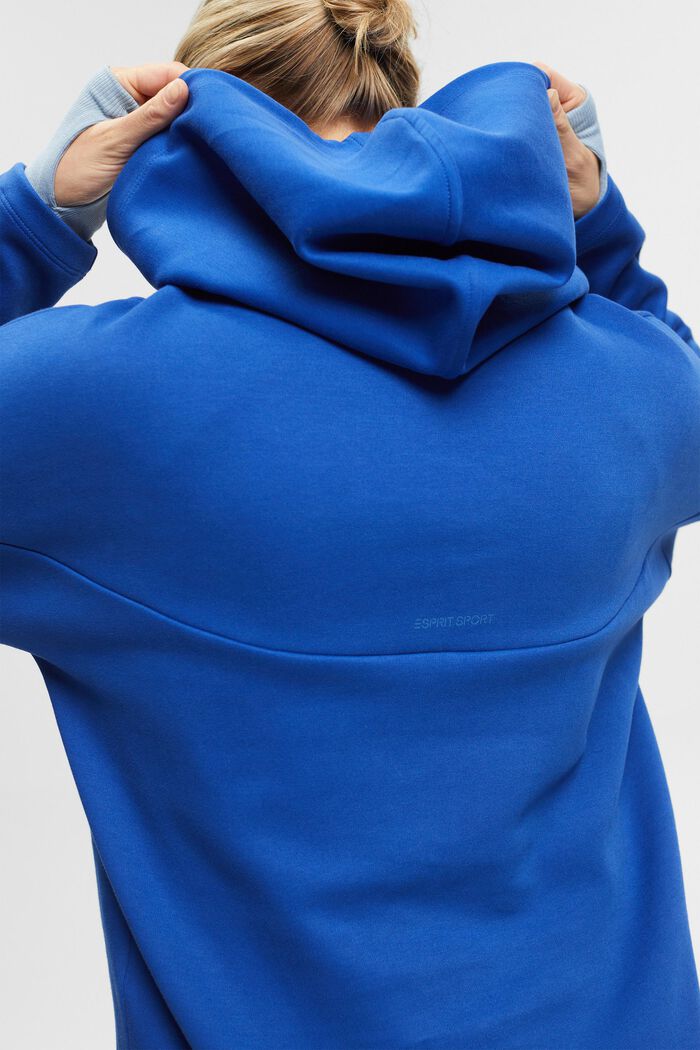 Bluza z kapturem z miękkiej w dotyku dzianiny dresowej, mieszanka z bawełną ekologiczną, BRIGHT BLUE, detail image number 2