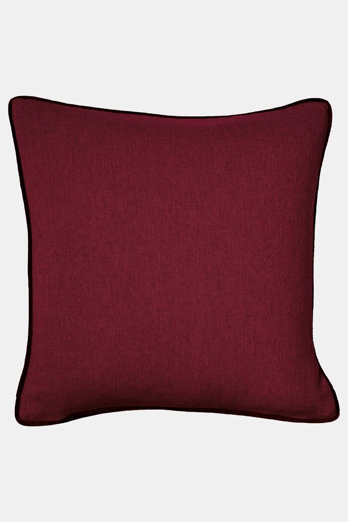 Ozdobna poszewka na poduszkę z aksamitną lamówką, DARK RED, detail image number 2