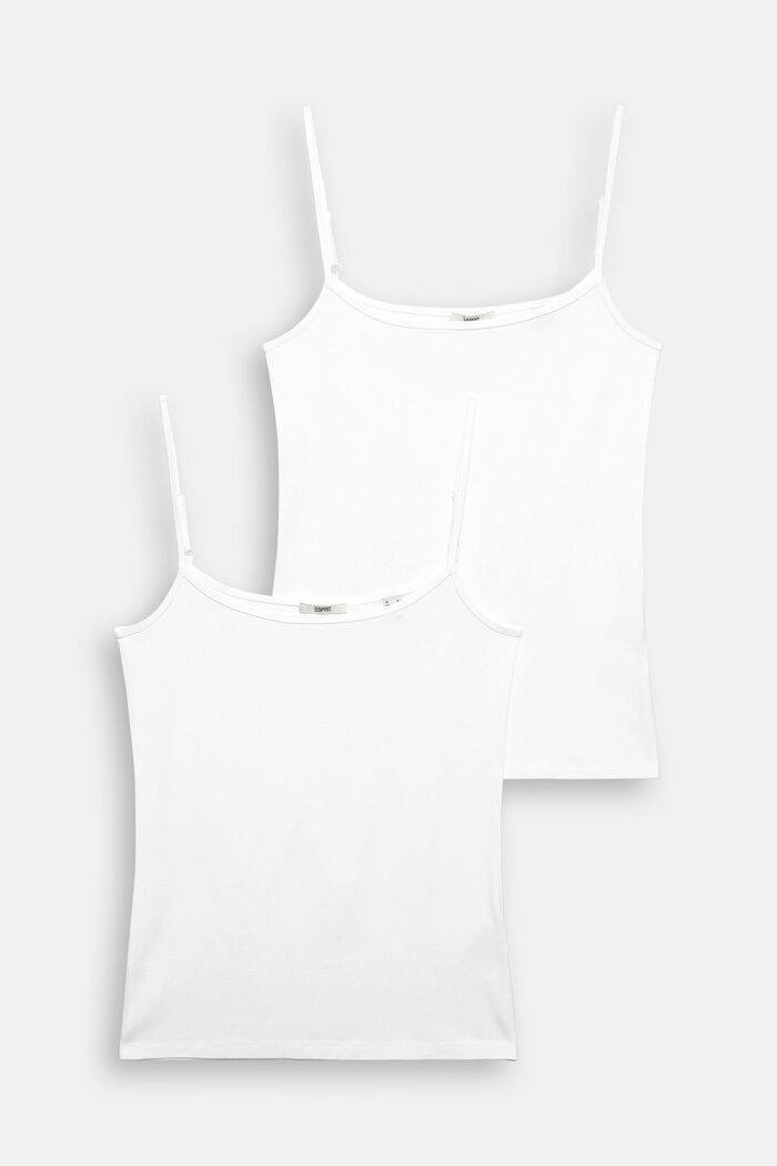 Koszulki na cienkich ramiączkach w 2-paku, NEW WHITE, detail image number 6