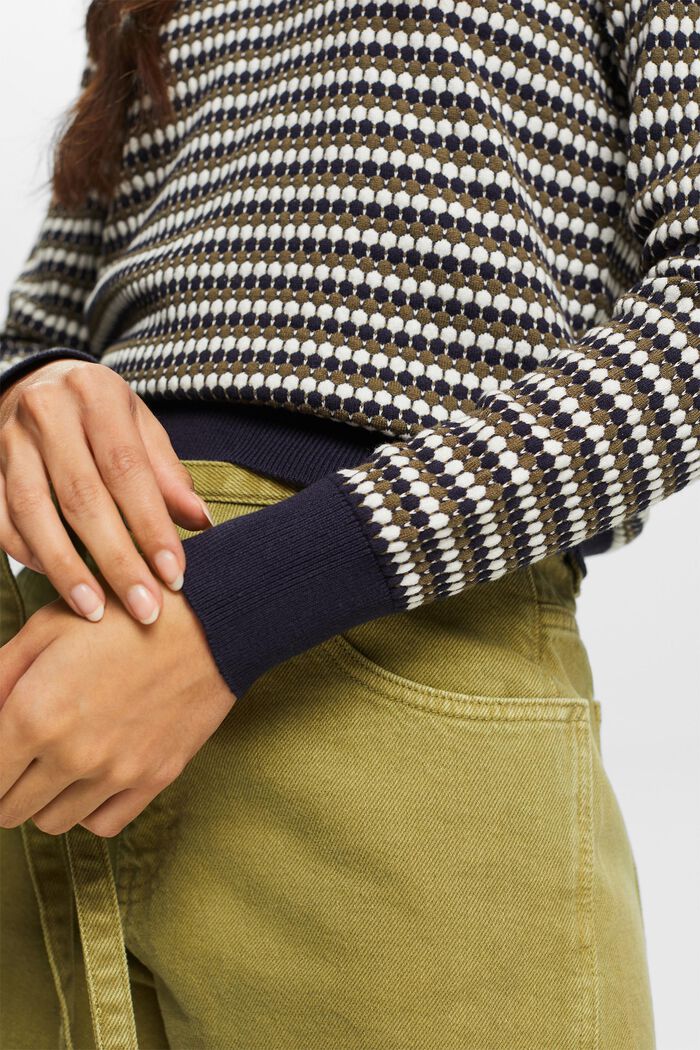Kolorowy sweter, mieszanka z bawełną, NAVY, detail image number 2
