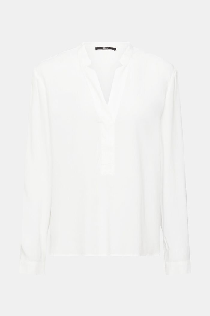 Bluzka z dekoltem w serek, LENZING™ ECOVERO™, OFF WHITE, detail image number 2