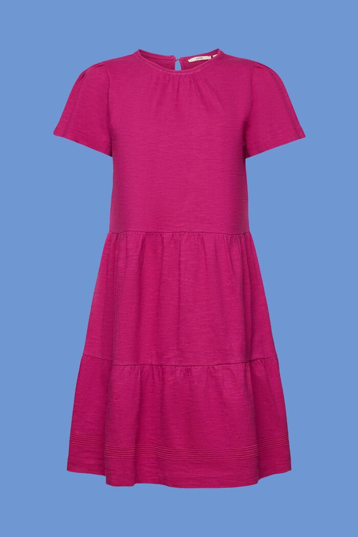 Krótka sukienka z dżerseju, 100% bawełny, DARK PINK, detail image number 5