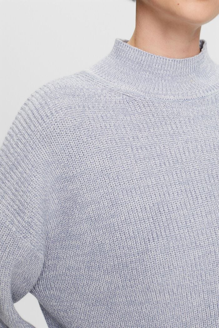 Sweter z półgolfem z prążkowanej dzianiny, LIGHT BLUE LAVENDER, detail image number 2