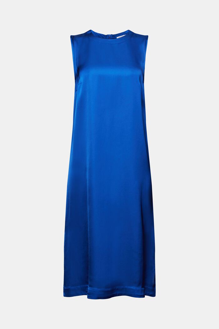 Satynowa sukienka bez rękawów, BRIGHT BLUE, detail image number 7
