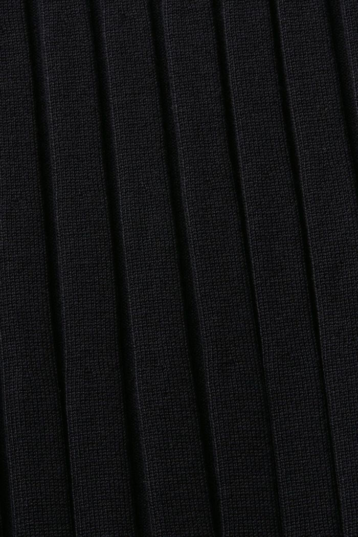 Spódnica midi z prążkowanej dzianiny, BLACK, detail image number 5