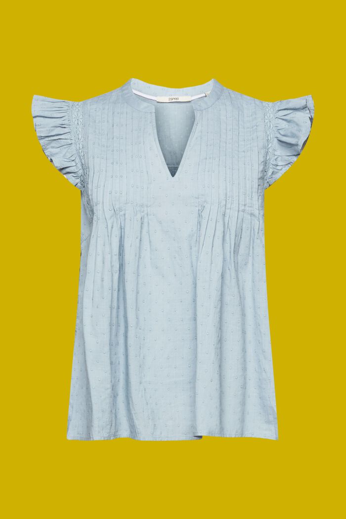 Bluzka bez rękawów w kropeczki, 100% bawełna, LIGHT BLUE LAVENDER, detail image number 5