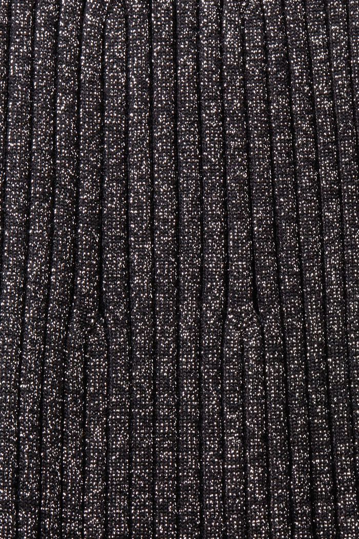 Spódnica midi z prążkowanej dzianiny z lamy, BLACK, detail image number 5
