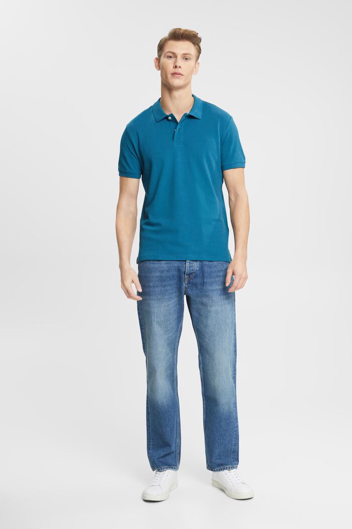 Koszulka polo, fason slim fit, PETROL BLUE, detail image number 4