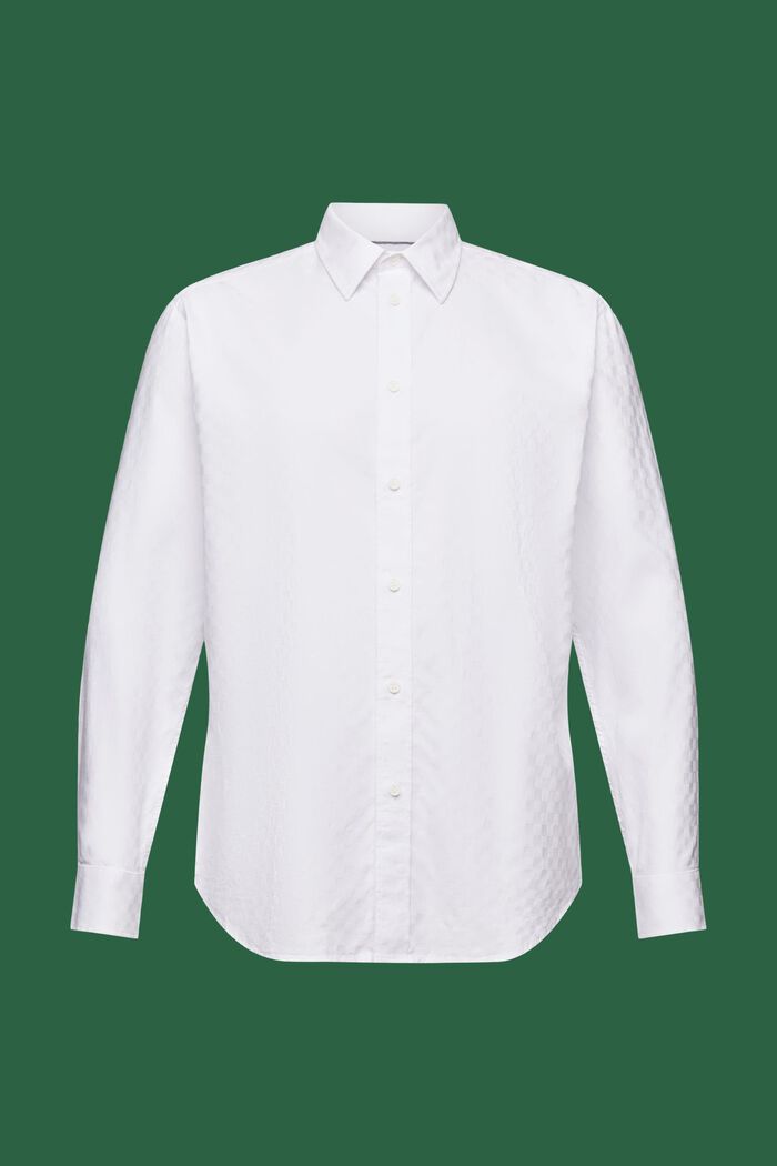 Żakardowa koszula z bawełny, WHITE, detail image number 6