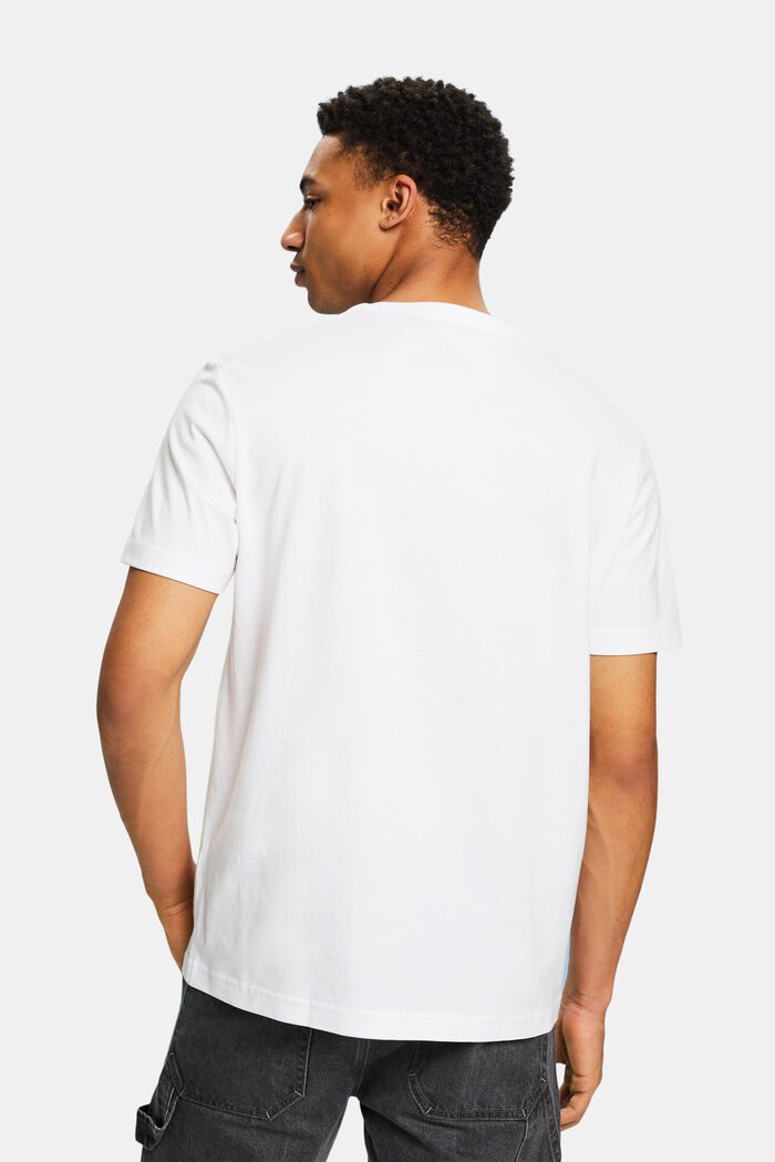 T-shirt z okrągłym dekoltem z jerseyu z bawełny, WHITE, detail image number 2