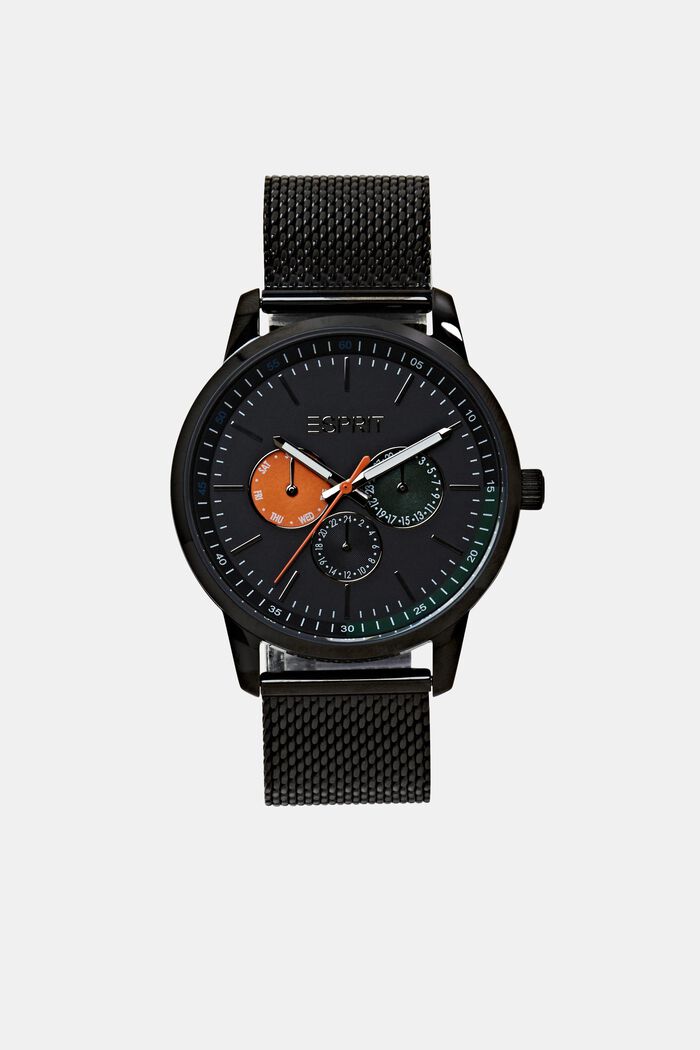 Zegarek ze stali nierdzewnej z paskiem, BLACK, detail image number 0