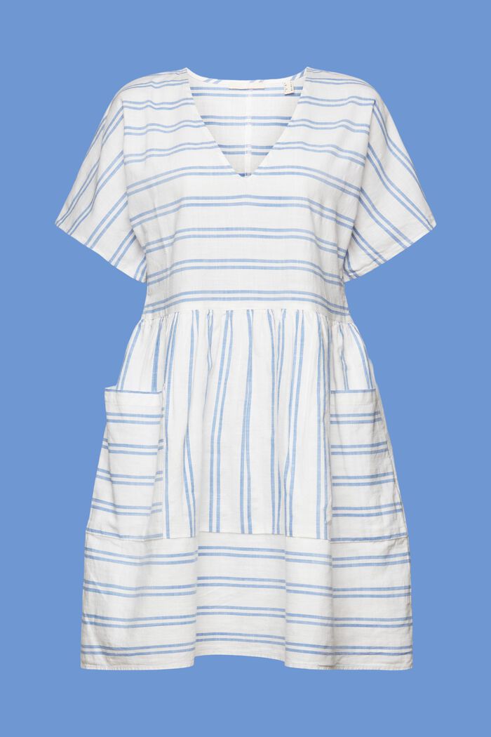 Sukienka mini w paski, 100% bawełna, OFF WHITE, detail image number 6