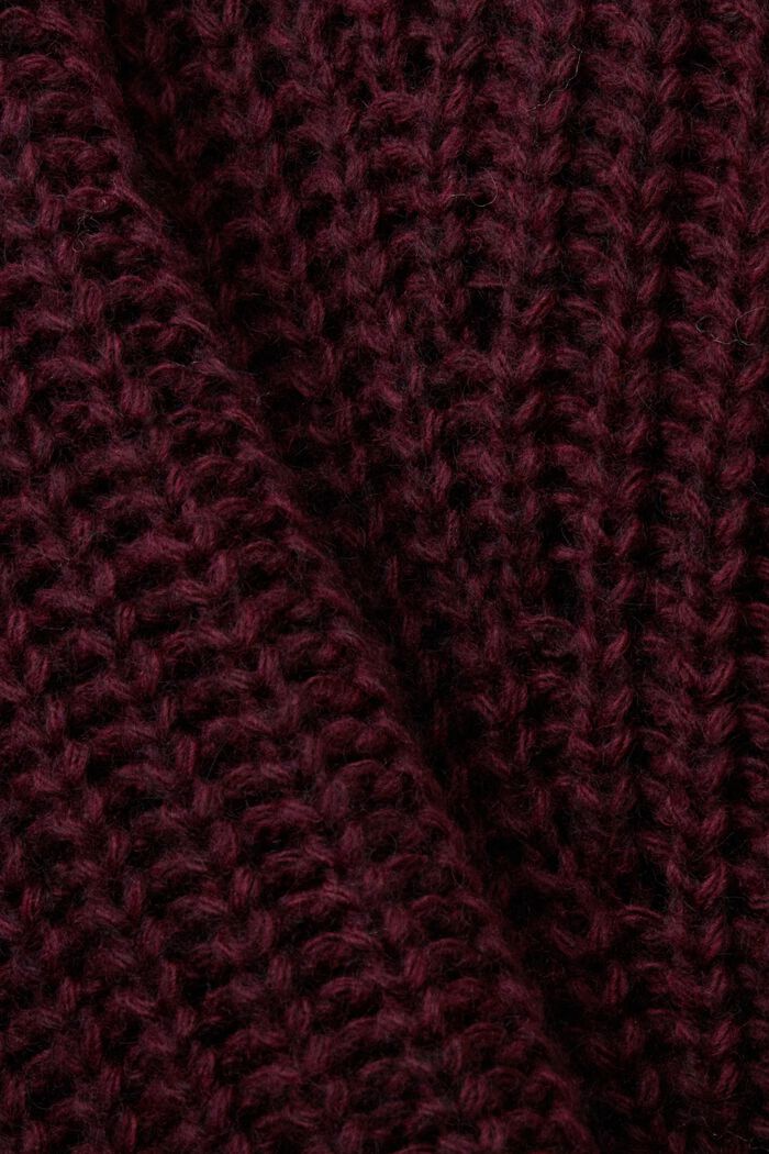 Sweter z prążkowanej dzianiny, AUBERGINE, detail image number 5